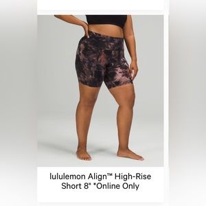 Lululemon Align Short 8”, Size 0, Diamond Dye Graphite Grey Pink Pastel